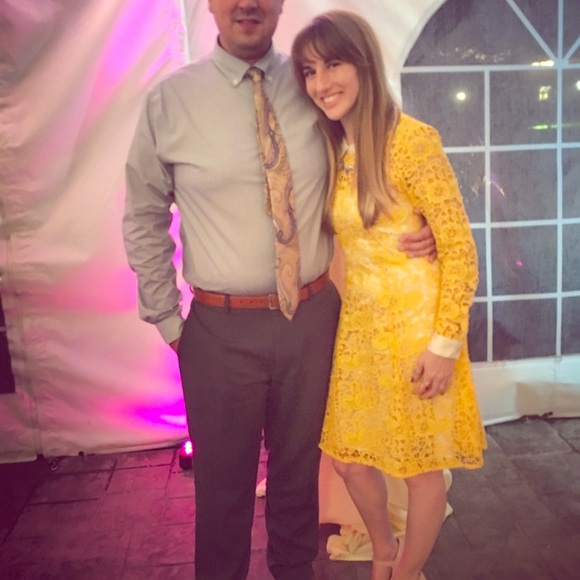 Mod Cloth yellow lace dress - Picture 2 of 5